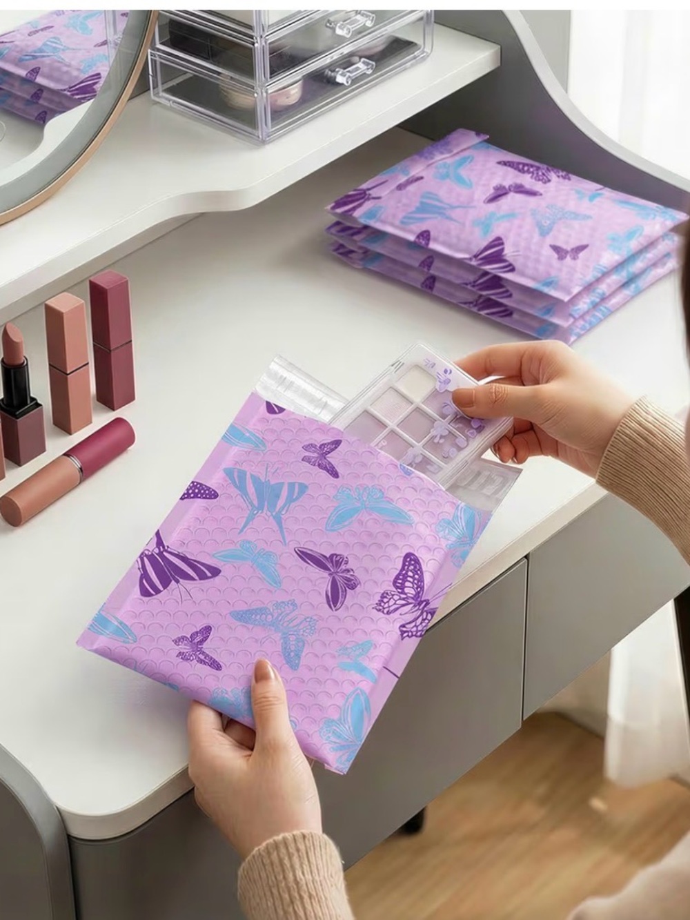 20 Purple Butterfly Bubble Mailers - Picture 8 of 9
